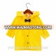 Hot Selling Girls Yellow Waterproof Raincoats Kids Nylon Custom Rain Coat